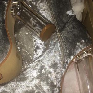 Size nine Clear chunky heels